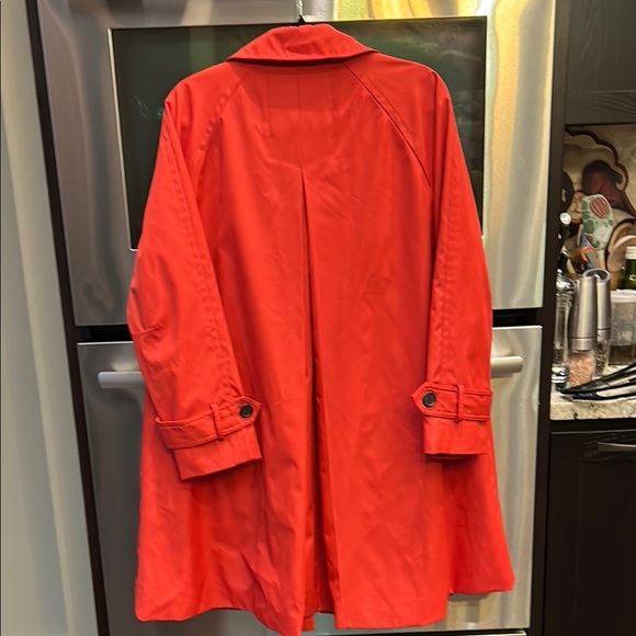 Jones New York Red Trench Coat Vibrant Knee-Length - Picture 9 of 10